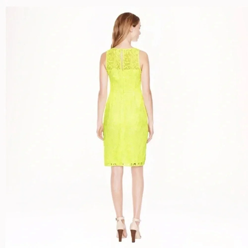J. Crew Collection neon lace sheath dress size 2